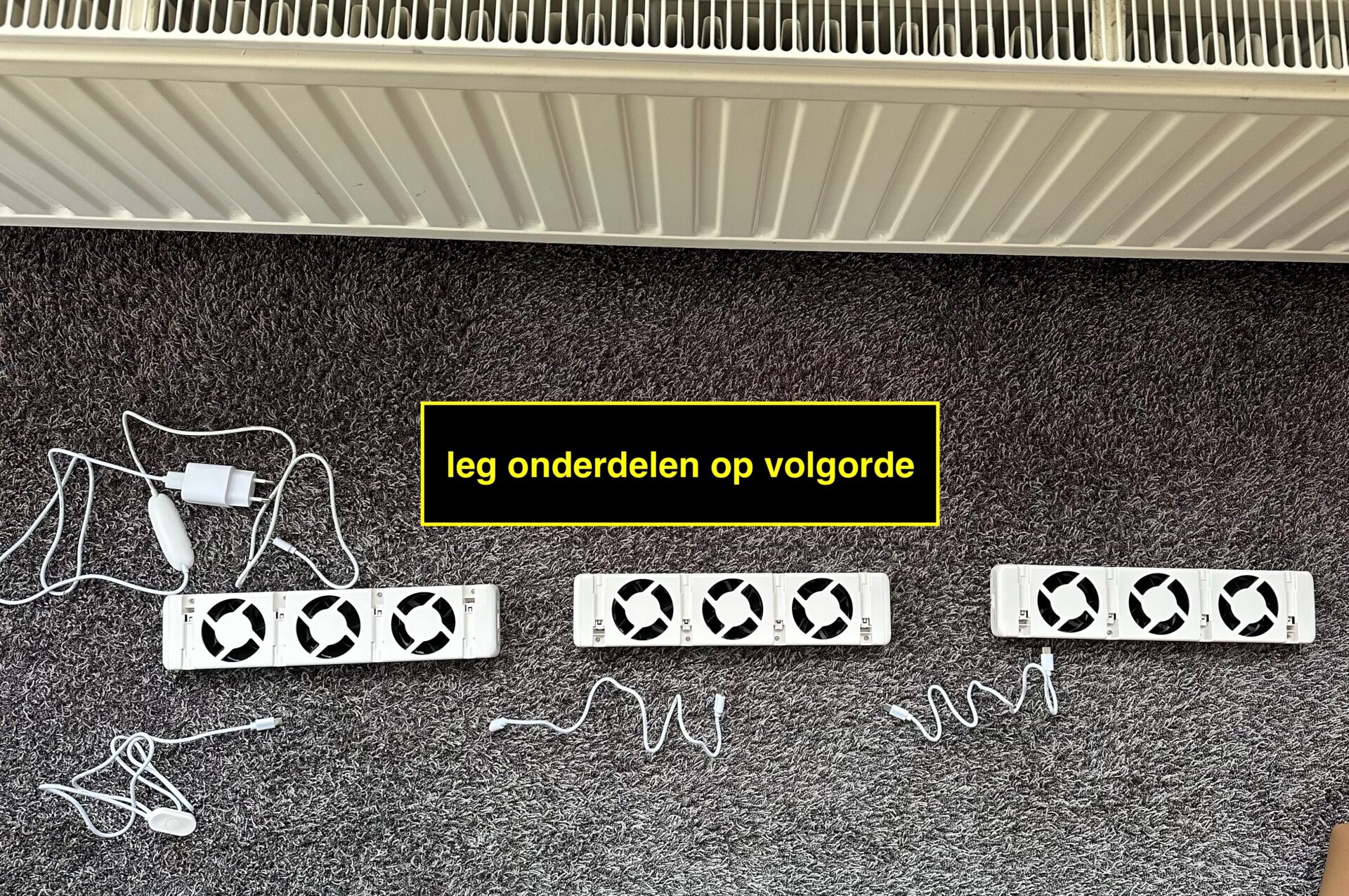 Radiatorventilator, een set van drie units