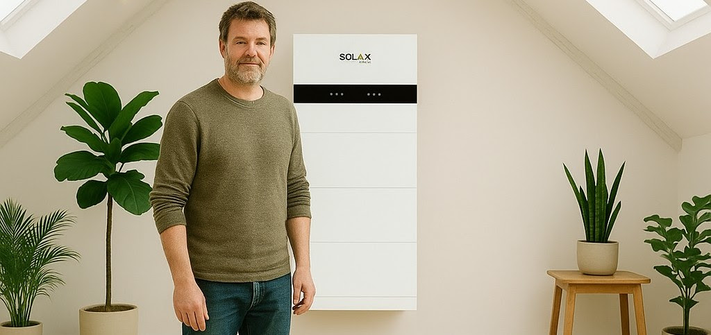 Thuisbatterij EvO met man erbij